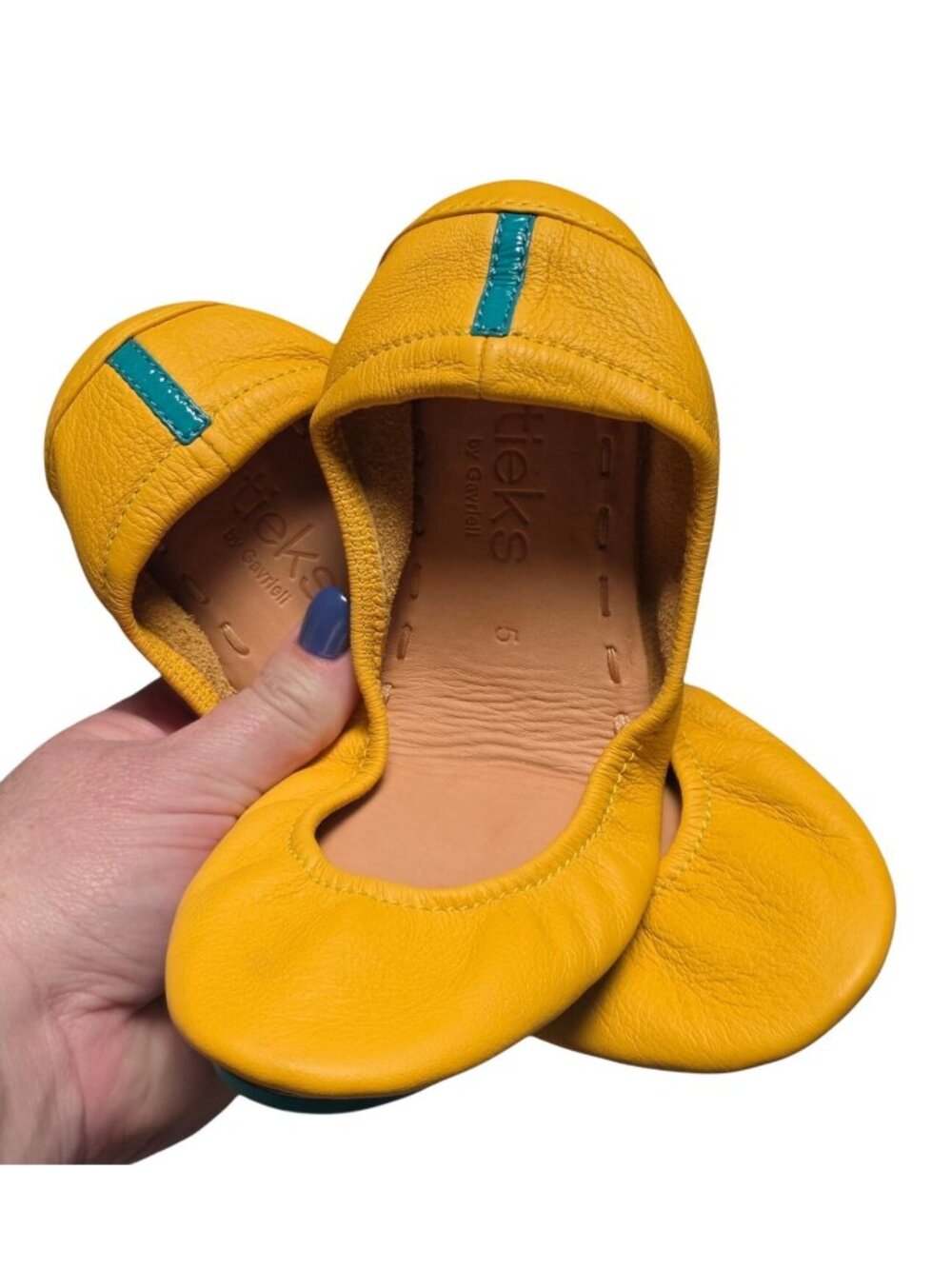 Women's - Tieks by Gavrieli Yellow Leather Flats, Size 5